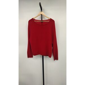 Quince Mongolian Cashmere Boatneck Sweater Varsity Red Sleeved Top L